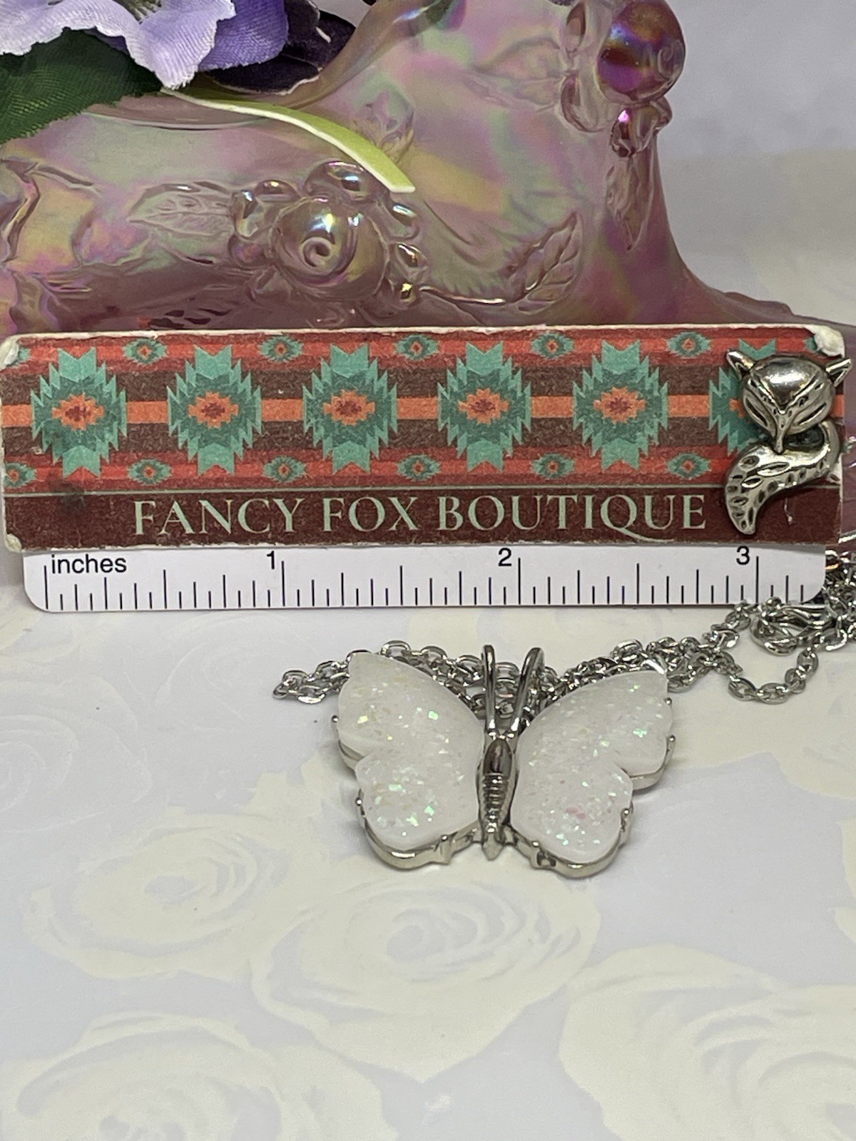 Silver Fire Opal Butterfly Anniversary Birthday Wedding White Gift Memorial Brid