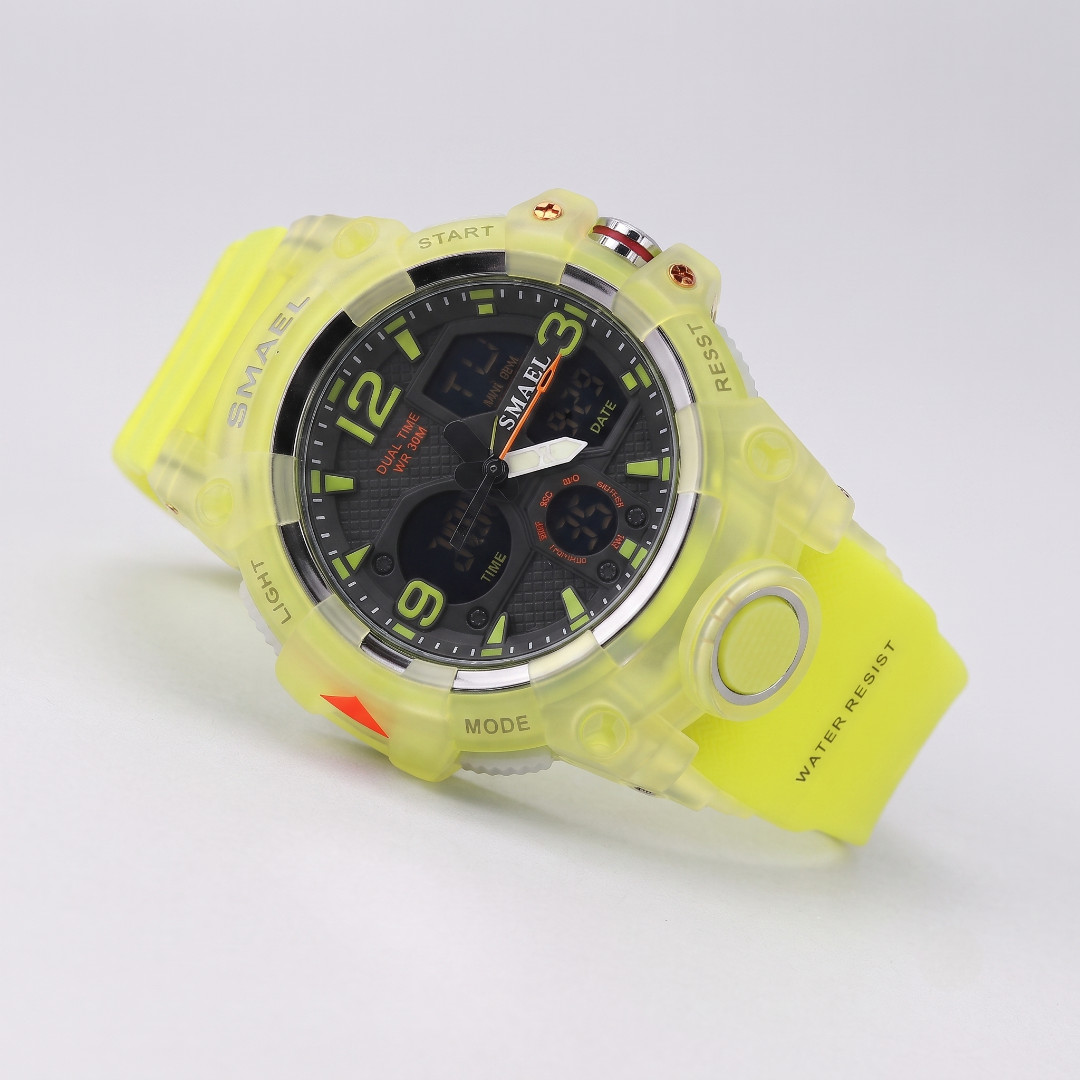 SMAEL Men’s Digital Analog Sport Watch 50M Waterproof LED Military Quartz Black