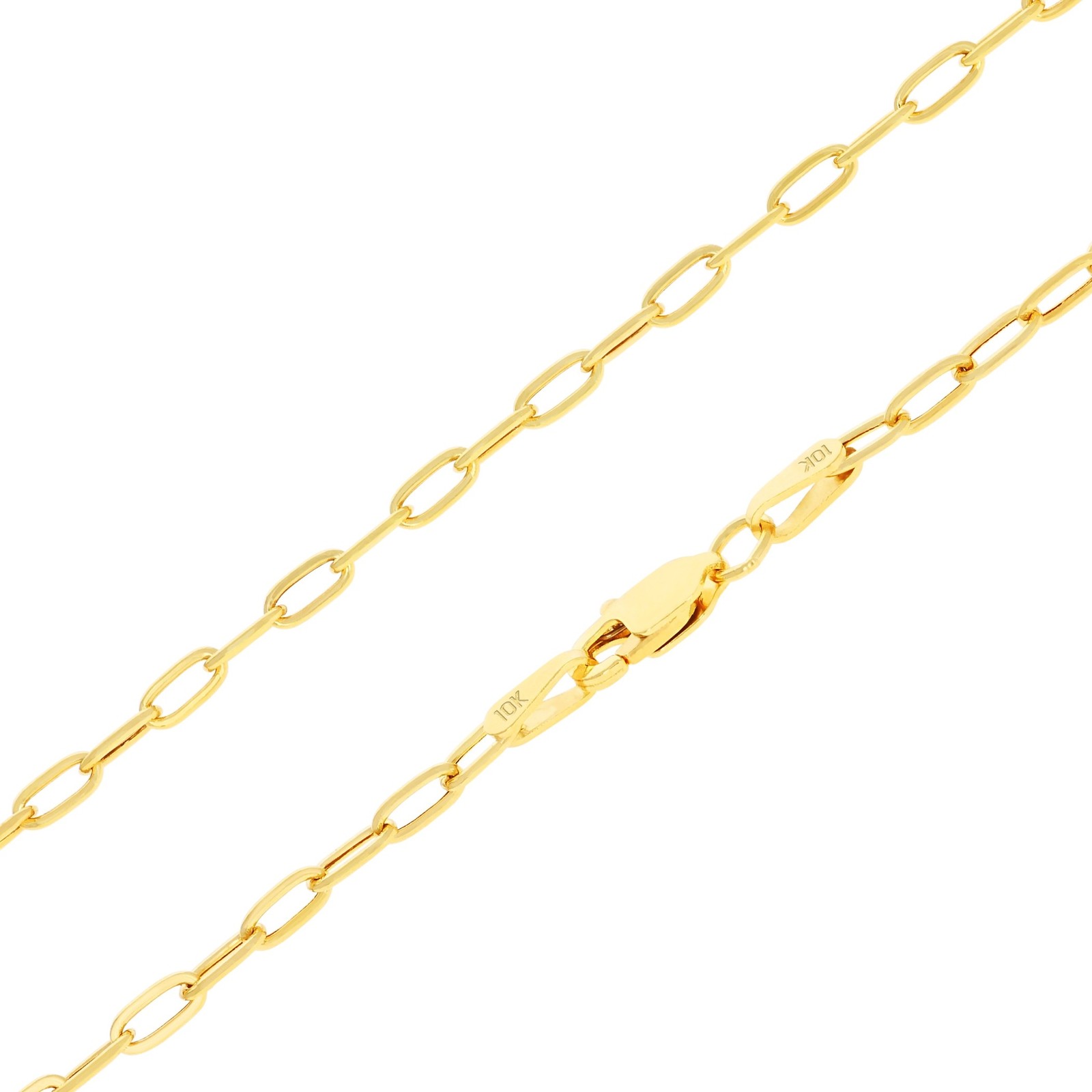 10k Yellow Gold 2mm Paperclip Chain Rolo Dainty Link Cable Necklace Womens 18″