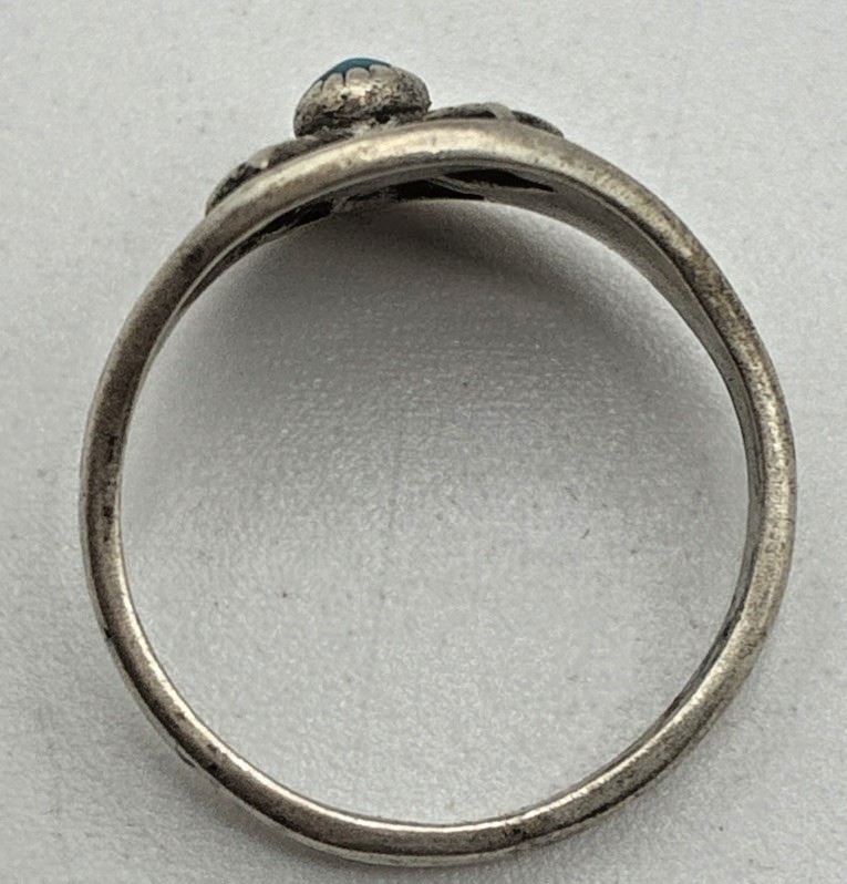 Sterling Silver Crossed Arrows Turquoise Ring Southwestern Size 7 3.4g