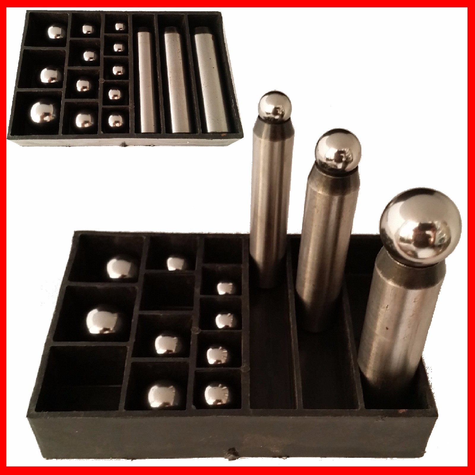 Magnetic Dapping Punch Changeable Ball 12pc 12~25mm LARGE Jewelry Metal Forming
