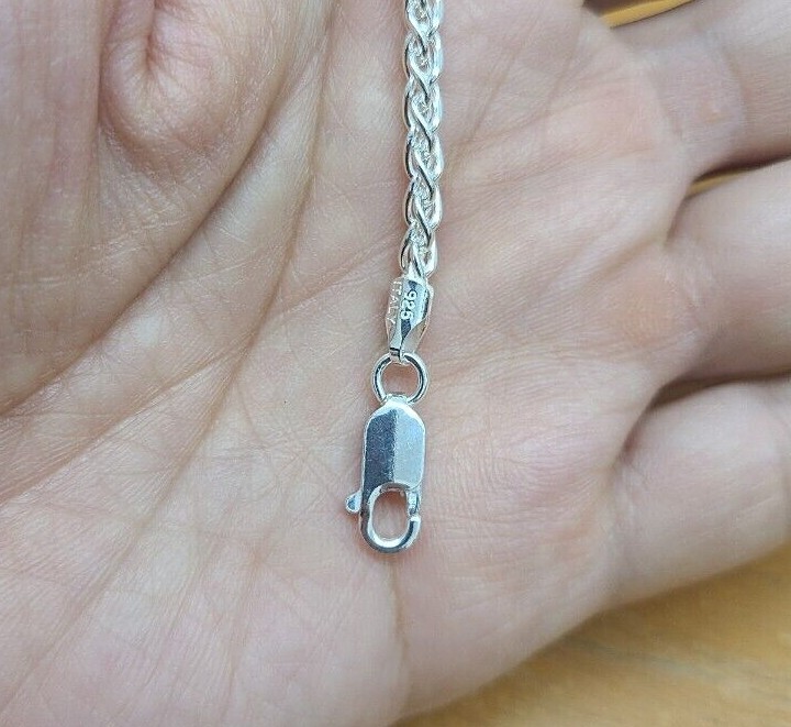 925 Sterling Silver Spiga Wheat Chain Necklace Bracelet Width 3mm Size 7″~30″