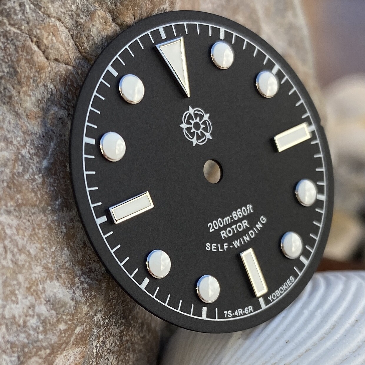 Yobokies [Black Bay Dial] Black with Silver for Seiko SKX SNZH NH35 ~ US Seller