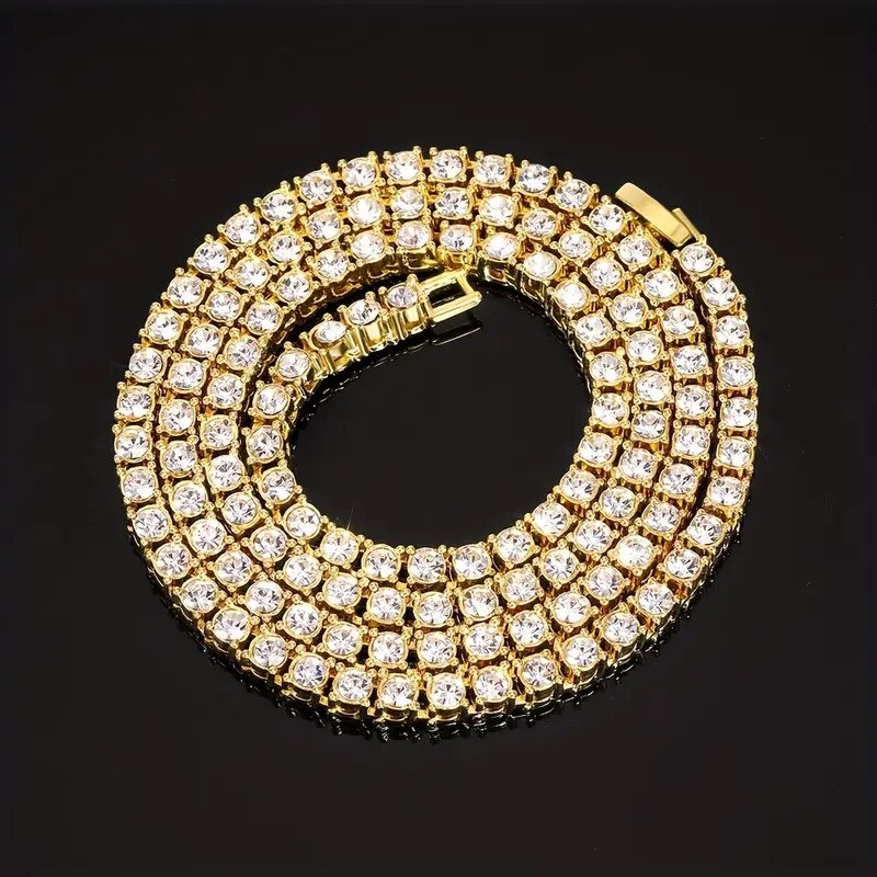 Iced 1 Row Lab Diamond Bling 4.5mm 8.5″ ~ 24″ Tennis Chain Bracelet Necklace