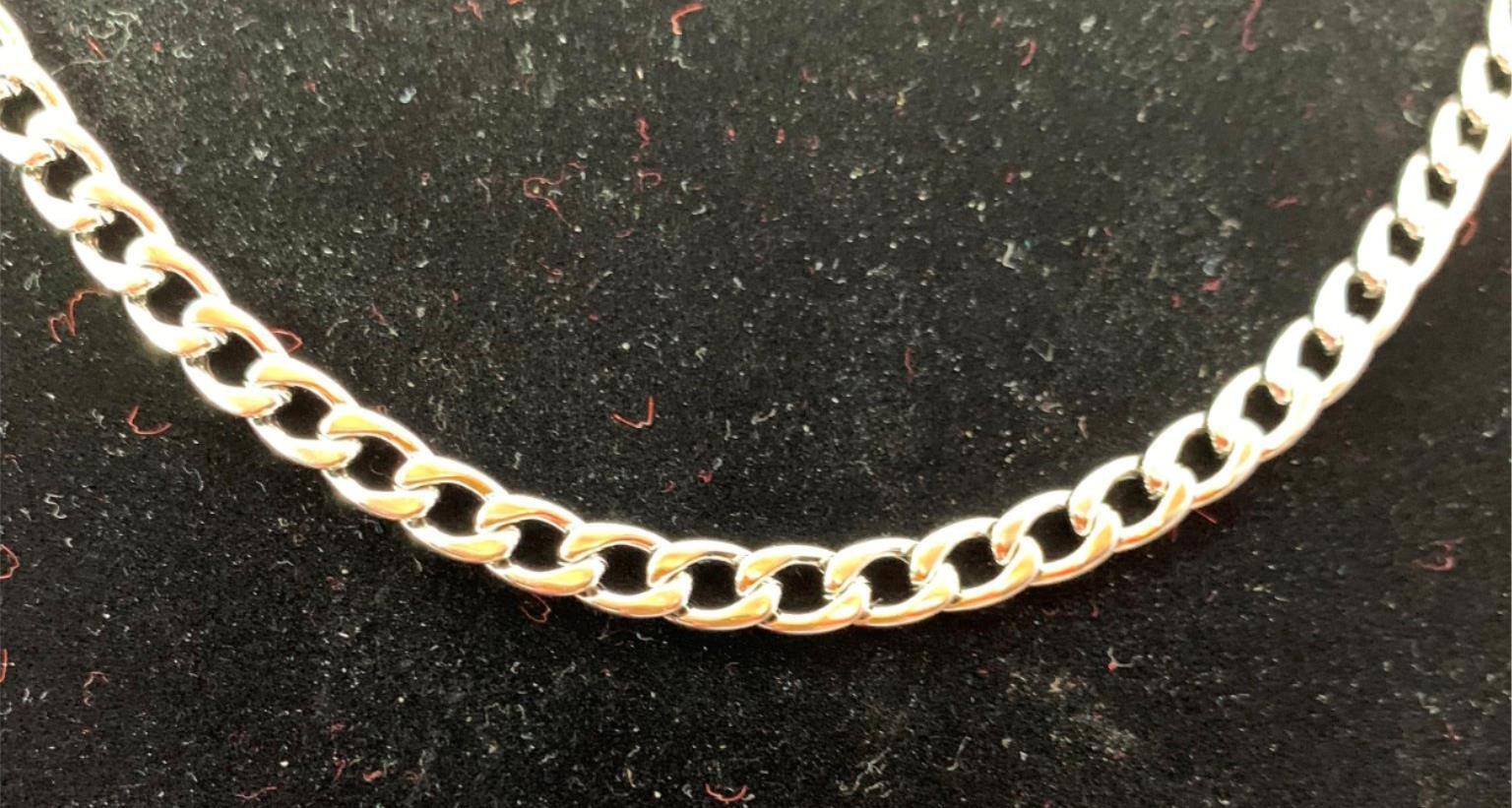 16-36 inch 5MM STAINLESS STEEL SILVER CURB NECKLACE WITH DESIGNER CLASP