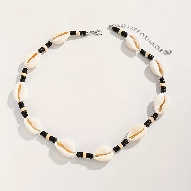 Boho Shell Choker Necklace Mens Surfer Beach Necklace Coastal Hawaiian Jewelry