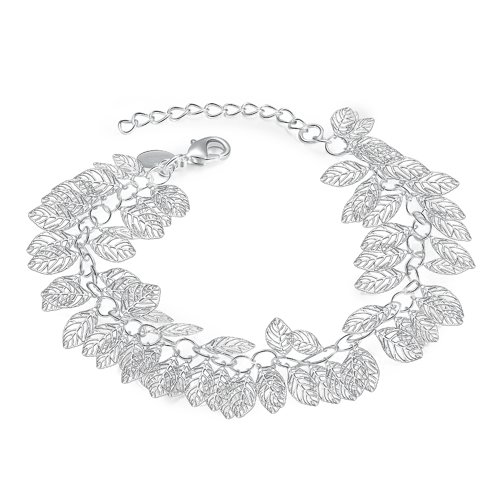 925 Sterling Silver Leafs Lobster 8 Inches 2.7MM Bracelet L141