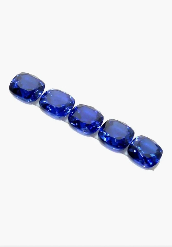 Natural Blue Sapphire Cushion Cut 50 Ct GIE Certified Loose Gemstone Lot 5 Pcs