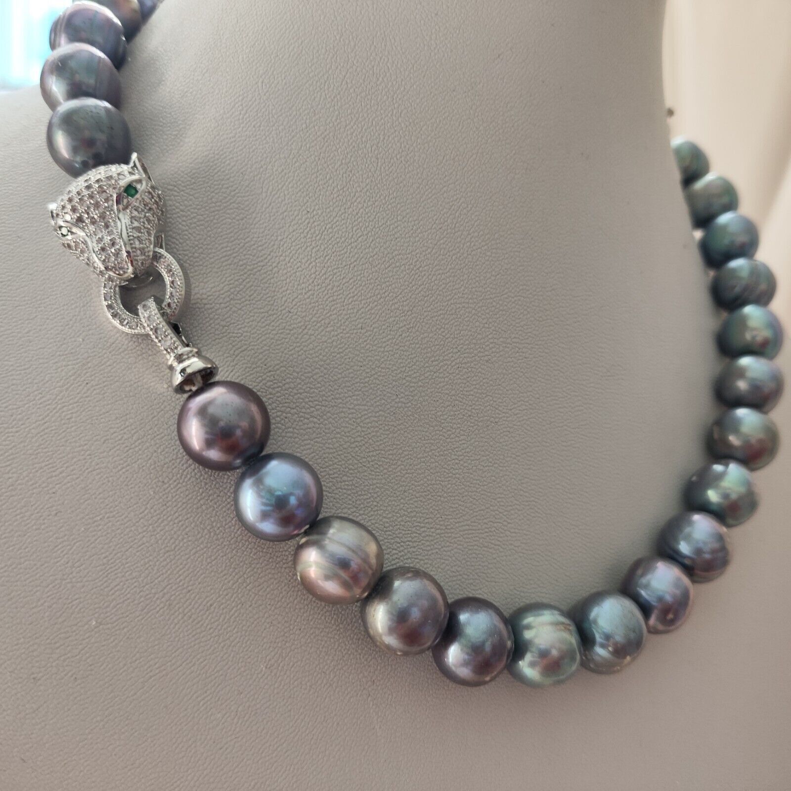 AAA++ 12MM TAHITIAN SOUTH SEAS BLACK BAROQUE PEARL NECKLACE / bracelet /earring