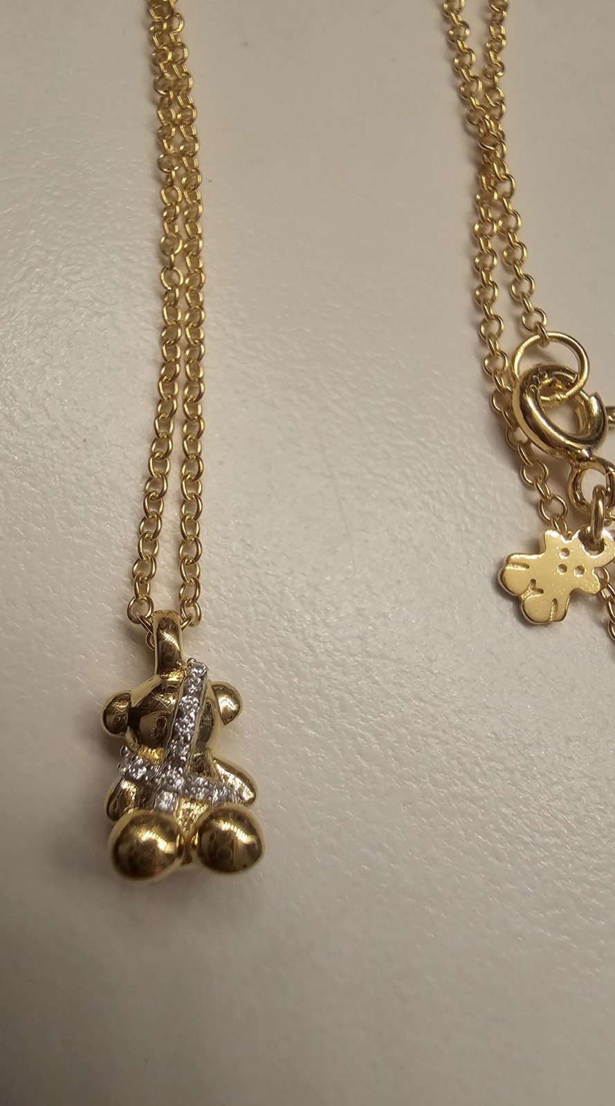TOUS NECKLACE GOLDEN PLATED RINESTONE BEAR