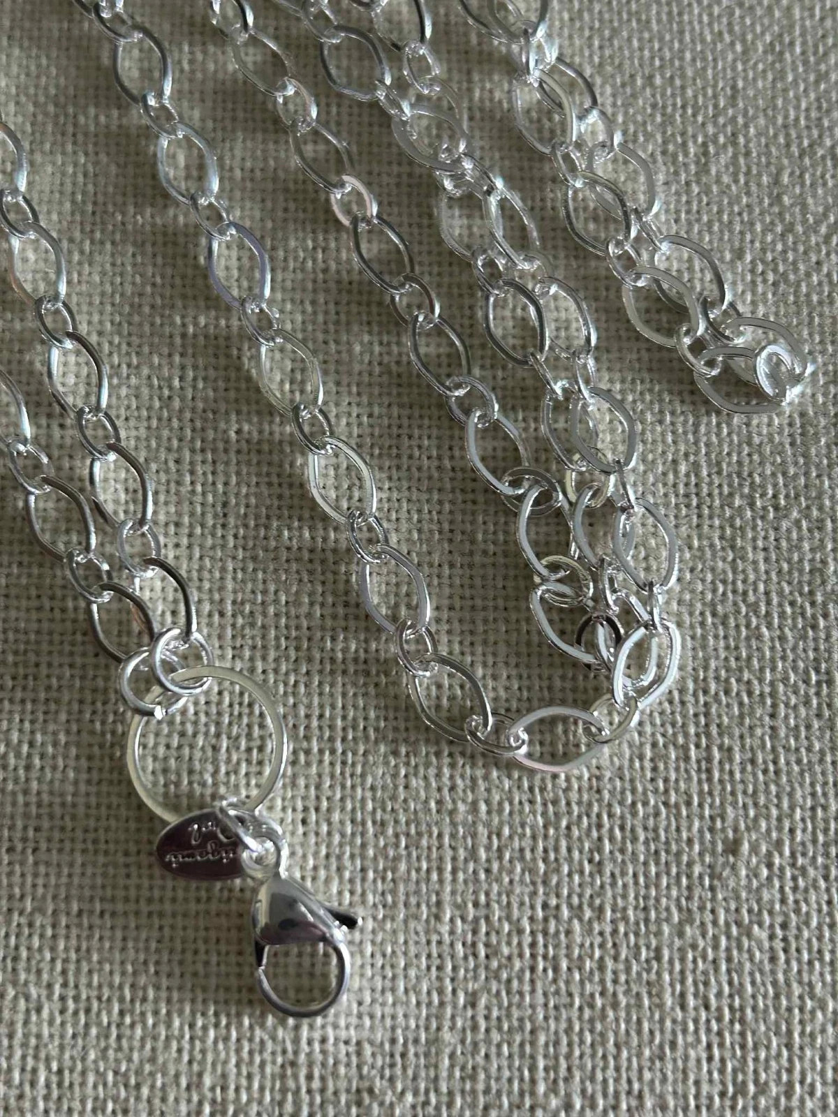Origami Owl 32″ Silver Flat Oval Link Custom Chain “New”
