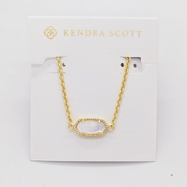 New Kendra Scott Elaina Adjustable Gold Chain Bracelet In Ivory Shell