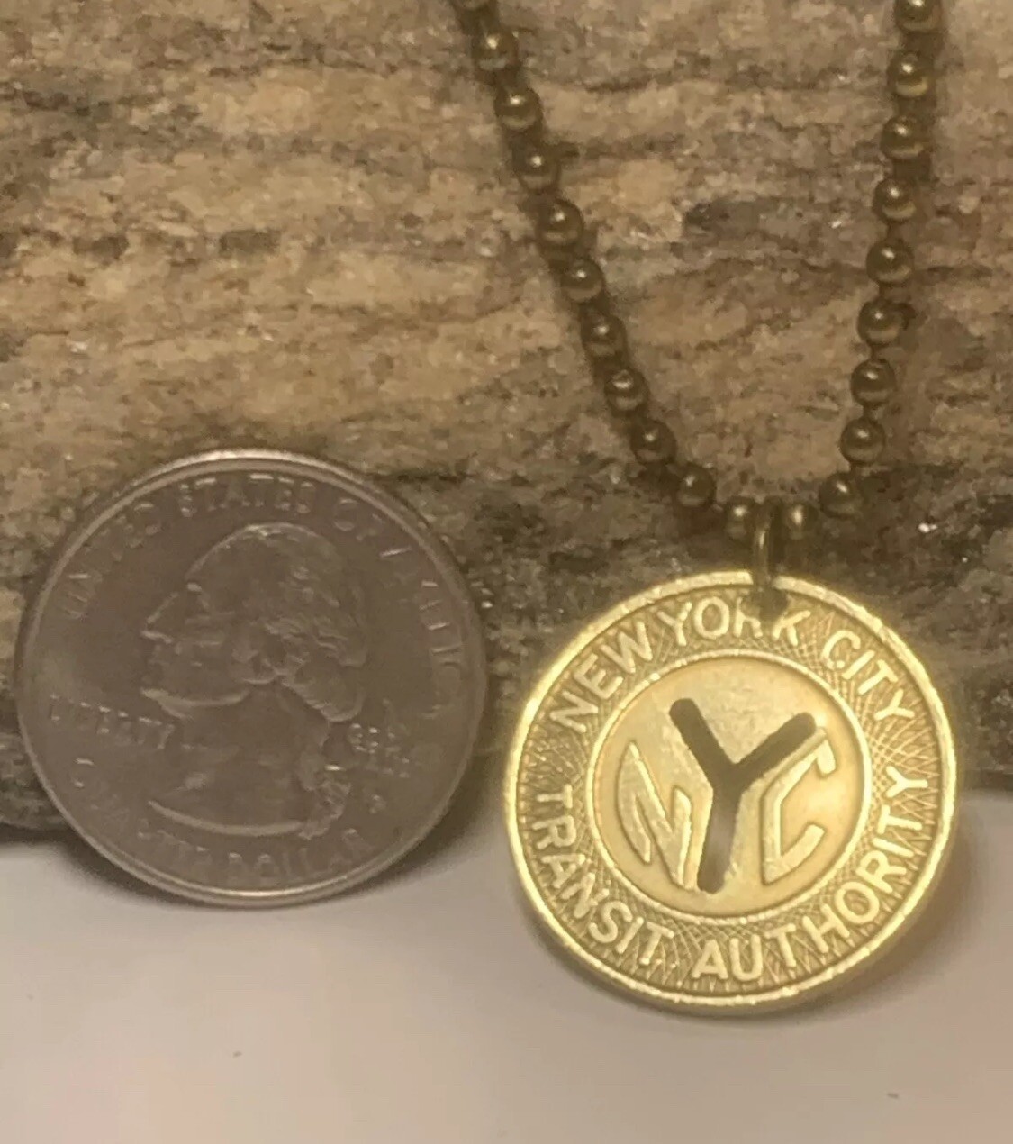 NYC Subway Token Pendant Necklace Vintage New York City. Wear History! Gift 🎁