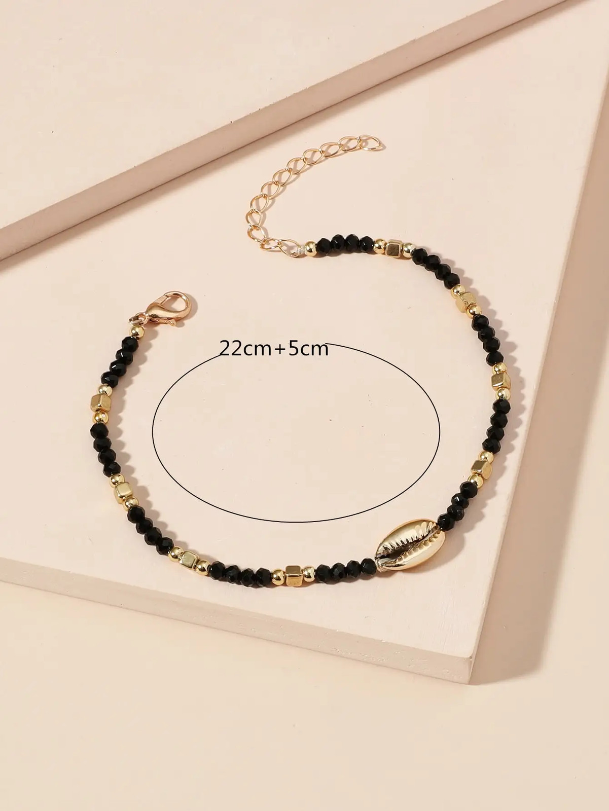 1 Seaside Beach Style String Color Bead Crystal Shell Ankle Ankle Anklet Women’s