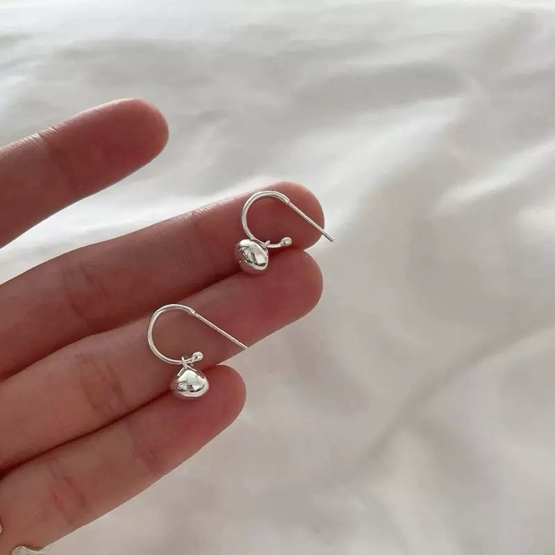 925 Silver Geometric Drop Huggie Hoop Earrings 10mm Small Dangle Earrings A52