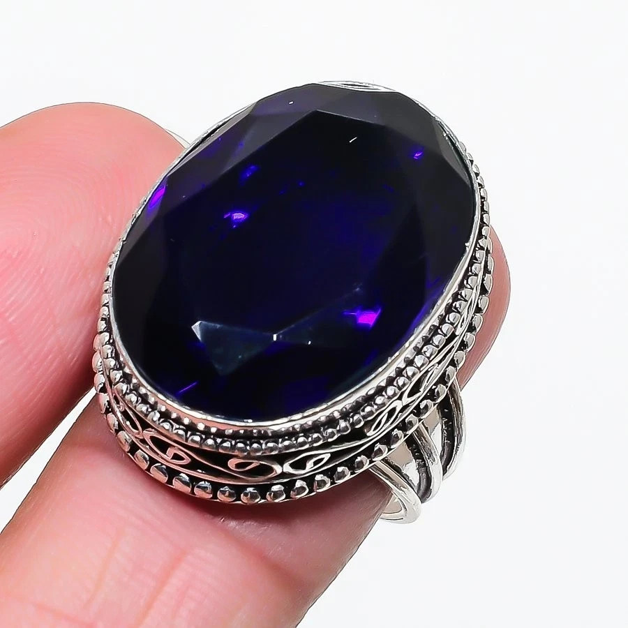 AFrican Amethyst Gemstone 925 Sterling Silver Ring Handmade Jewelry Oval Ring