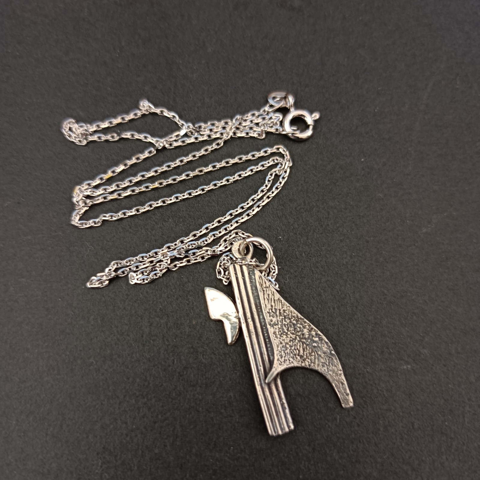 Chai Silver Pendant Necklace Men’s Modernist Brutalist Artistic Hebrew Life Gift