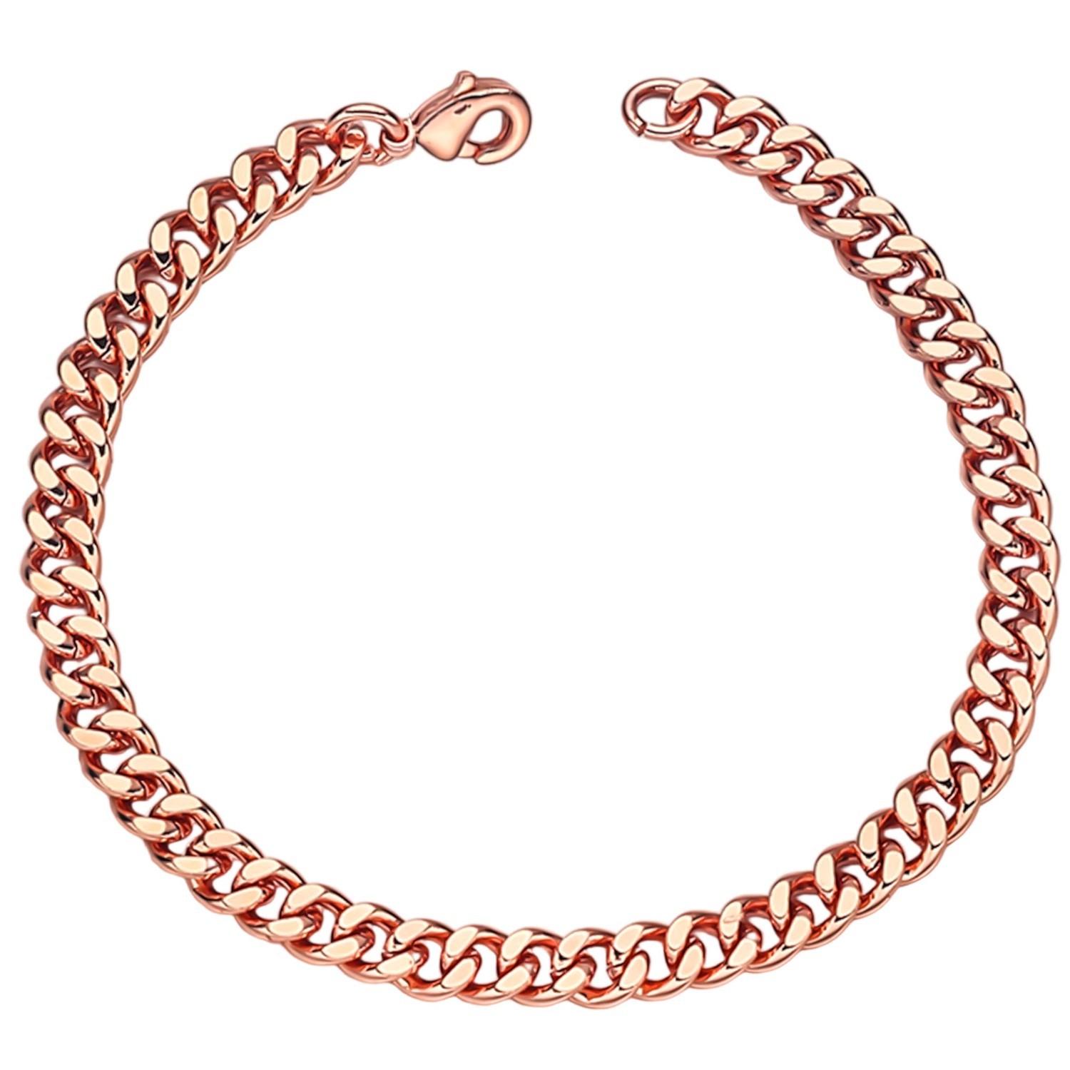 99.9% Pure Copper Bracelet Cuban Curb Chain- 5, 7, 9, 12mm Widths 6.5″ – 9″ Long
