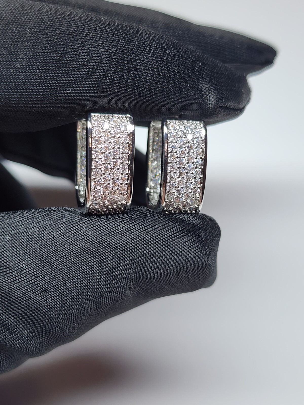Gold Plated Hoop Earrings With Cubic Zirconia Unisex Hip Hop Jewelry For Women