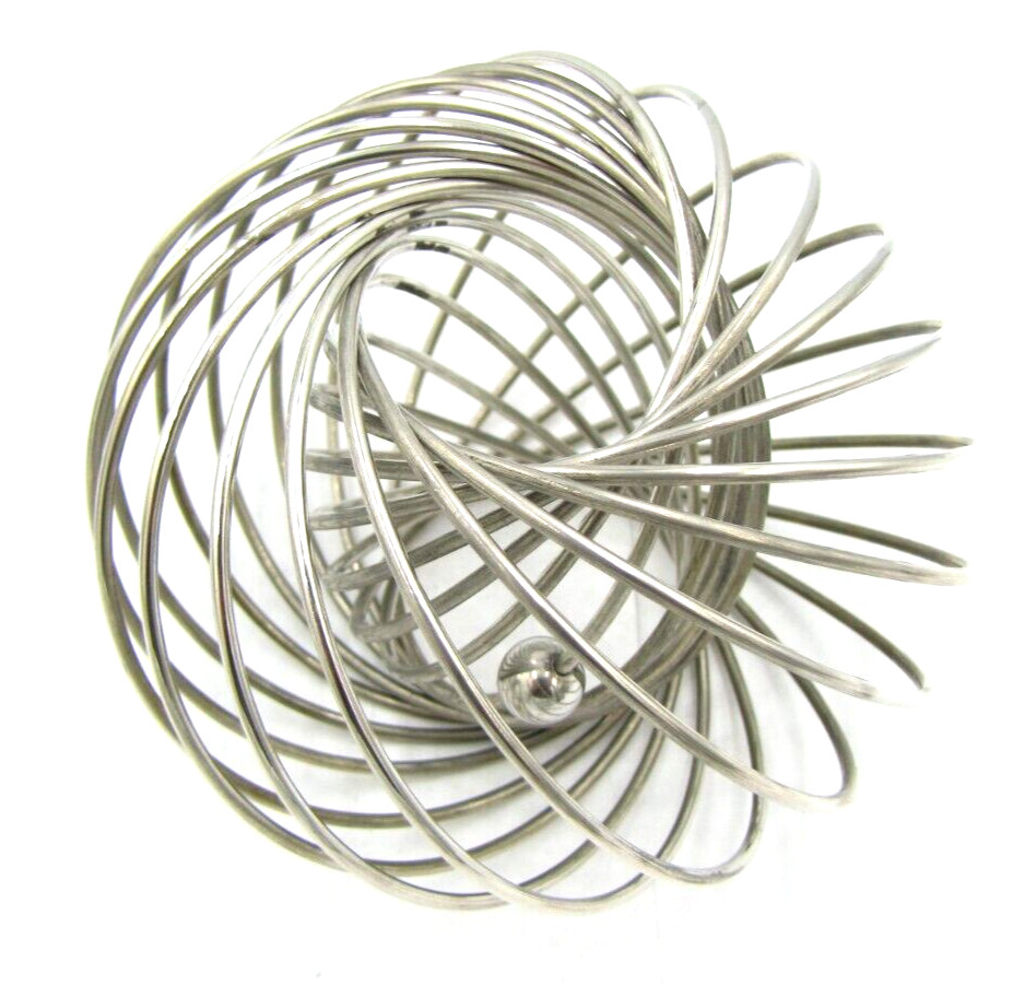c.1990 Important Expanding GYROSCOPE & BALL BRACELET Solid Handcrafted Silver