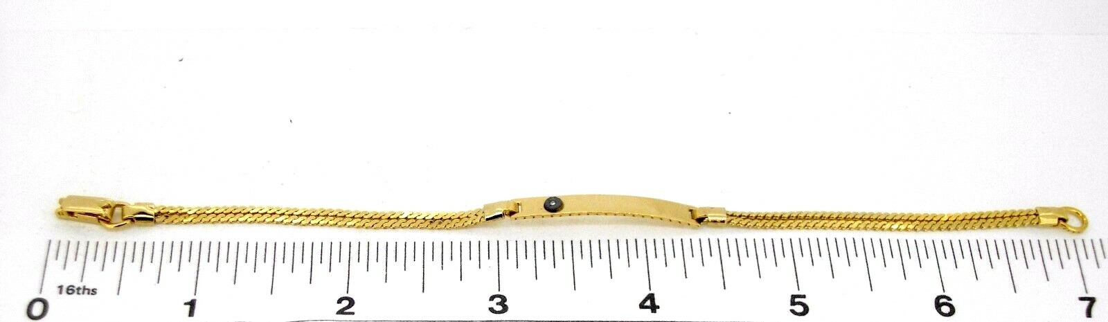 Bracelet Lang gold filled double Serpentine chain ID identification with diamond