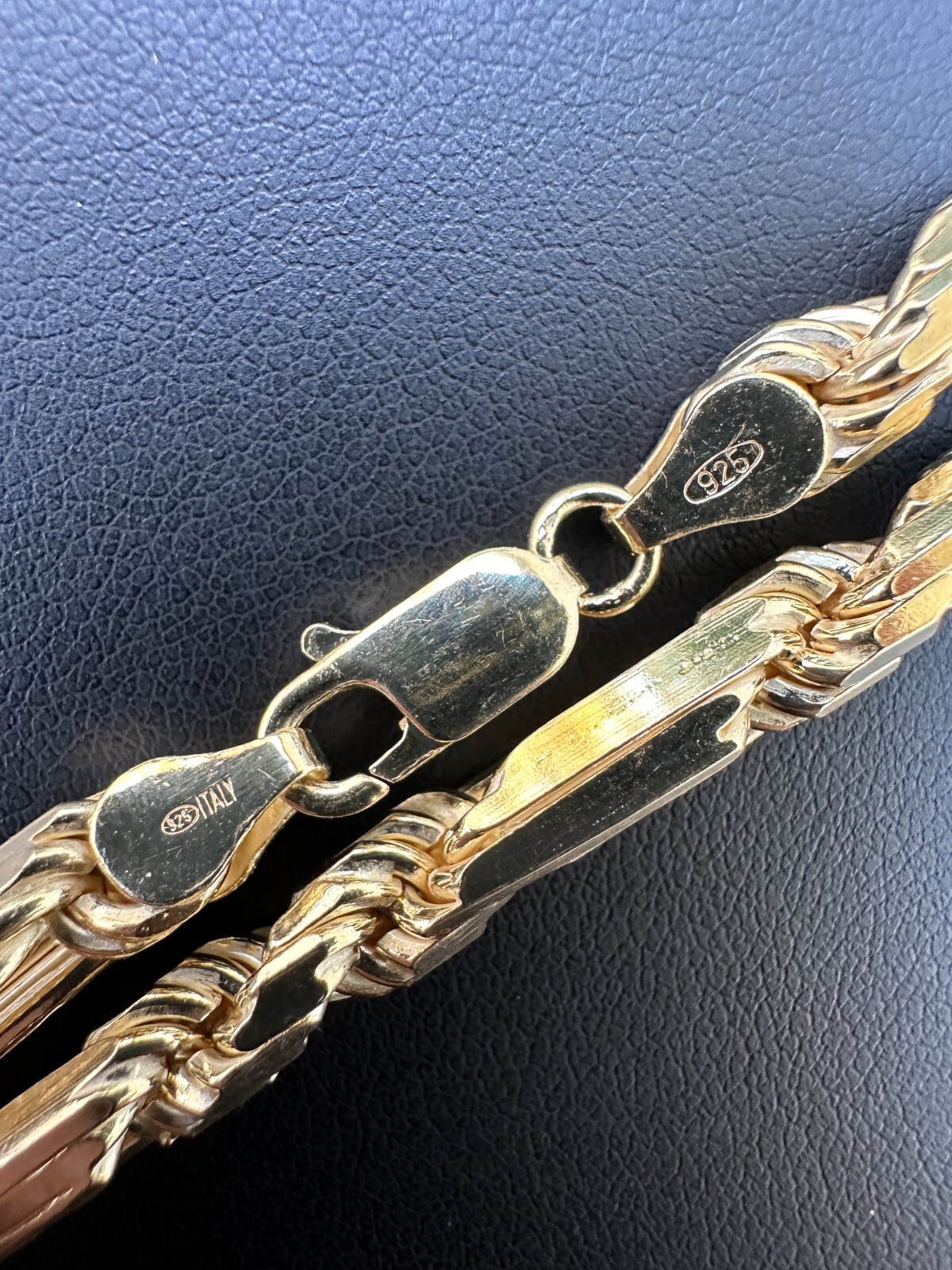 FigaRope Milano Chain Real Solid 14K Gold Plated 925 Silver Necklace Bracelet