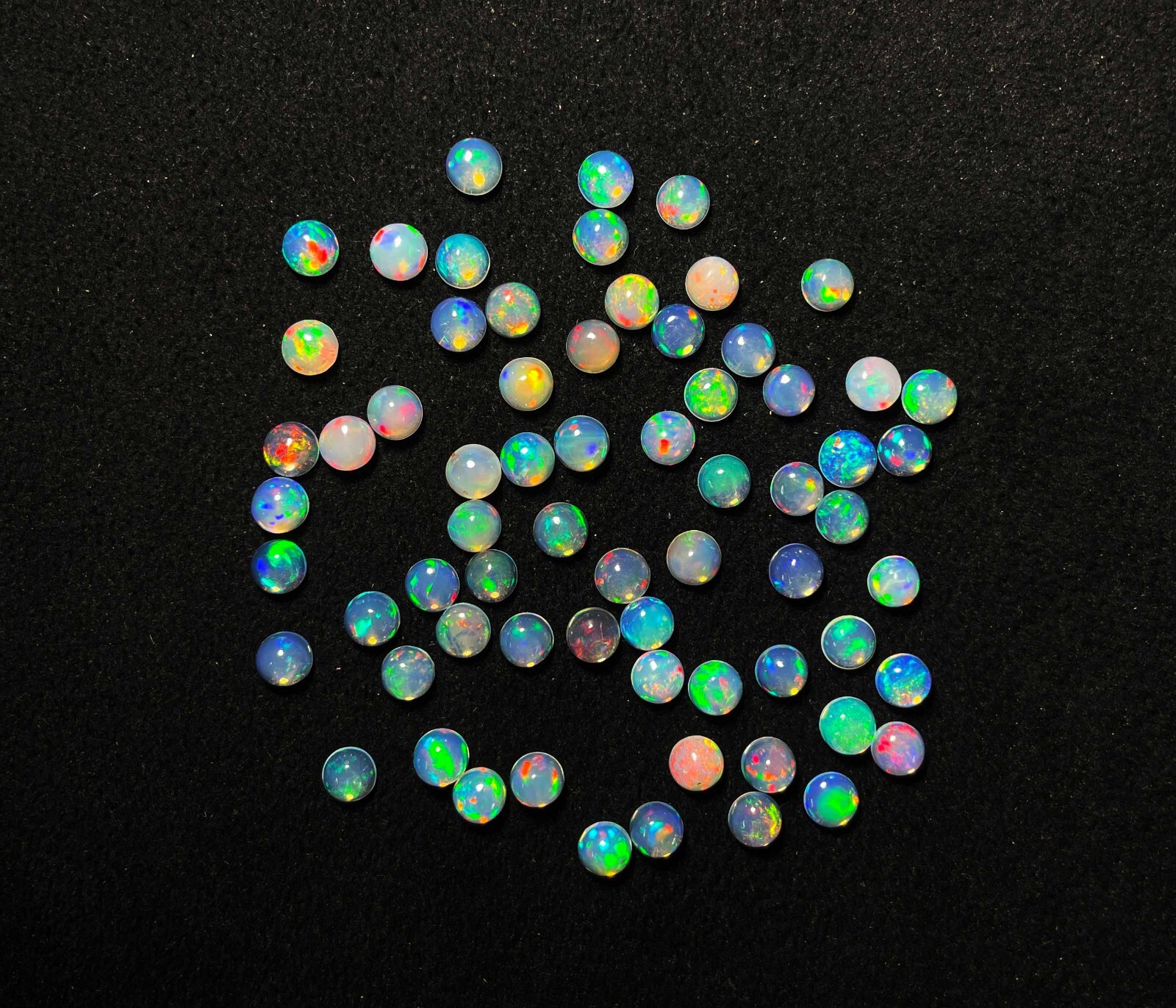 Natural Ethiopian Opal Round Cabochon Loose Gemstone Lot 16 Pcs 5 MM 5 CT