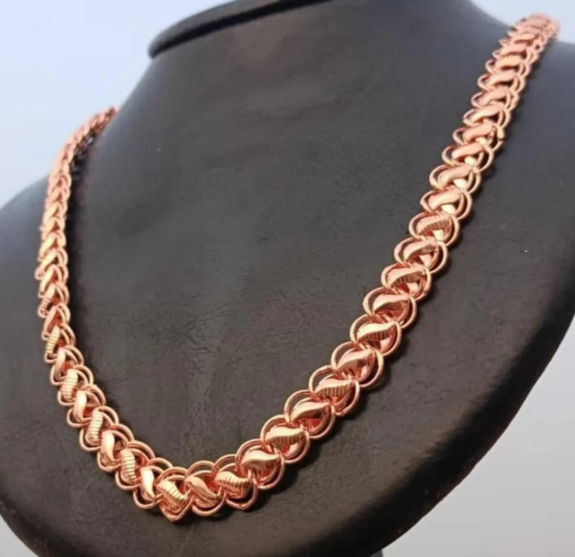 26 inch Pure Copper Solid HELIX Chain Necklace, Healing Jewelry Spiritual