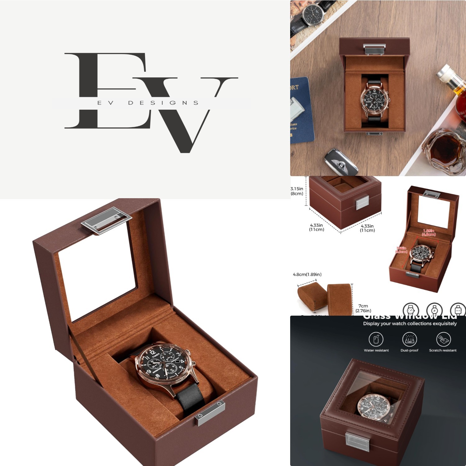 Watch Display Case with Velvet Lining – Perfect Anniversary or Birthday Gift