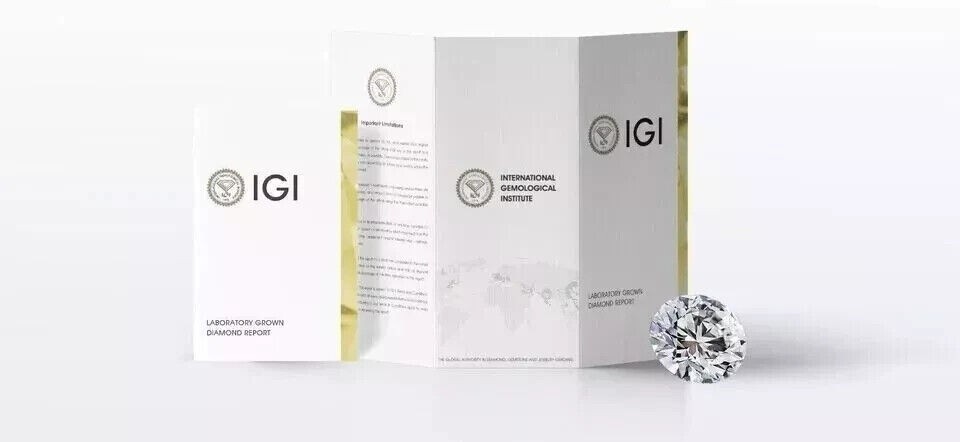 Solid 14k Rose Gold 4.20Ct Round IGI Lab-Grown Diamond Wedding Engagement Ring