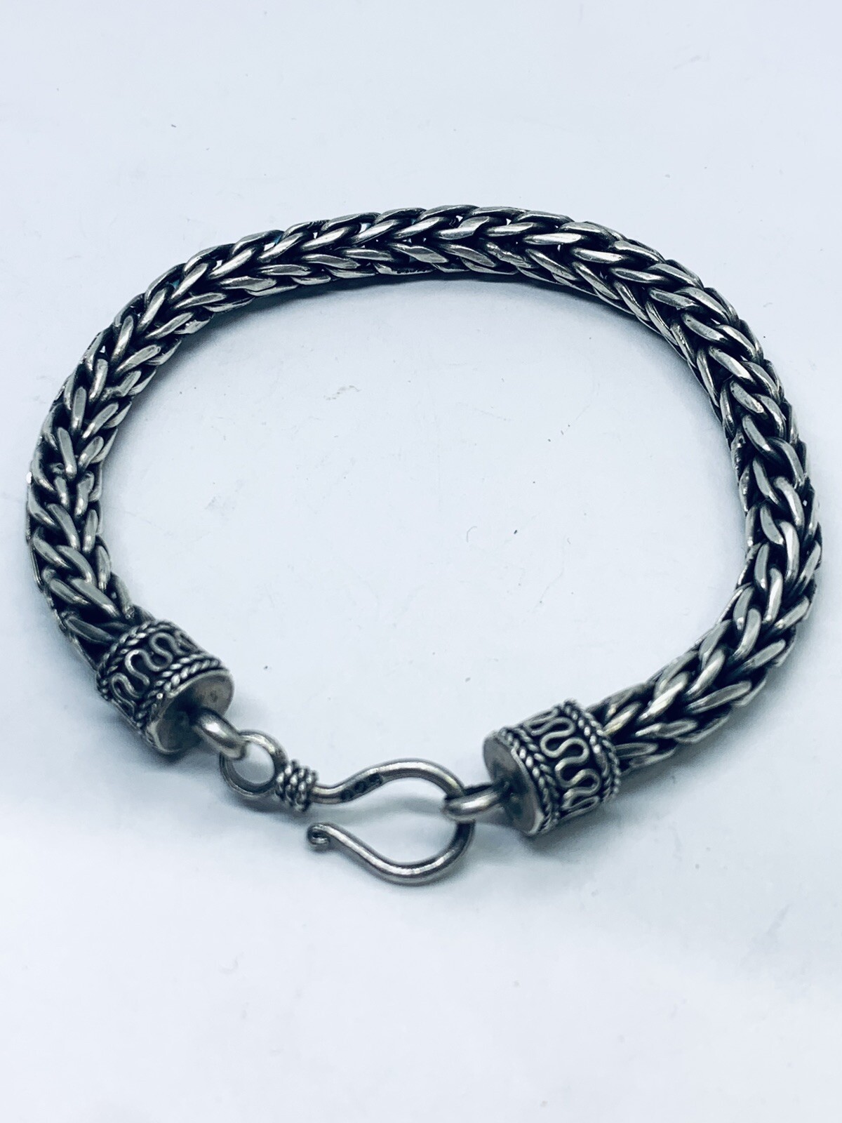 Indian Ethnic Bracelet – Braided Design in 925 Silver 28.5 grams -8”
