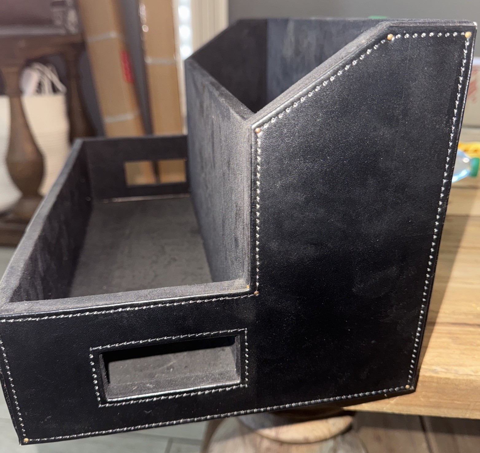 COACH Leather Box Case Organizer-Handmade In Spain 14” L x 8.5 W x 8” H