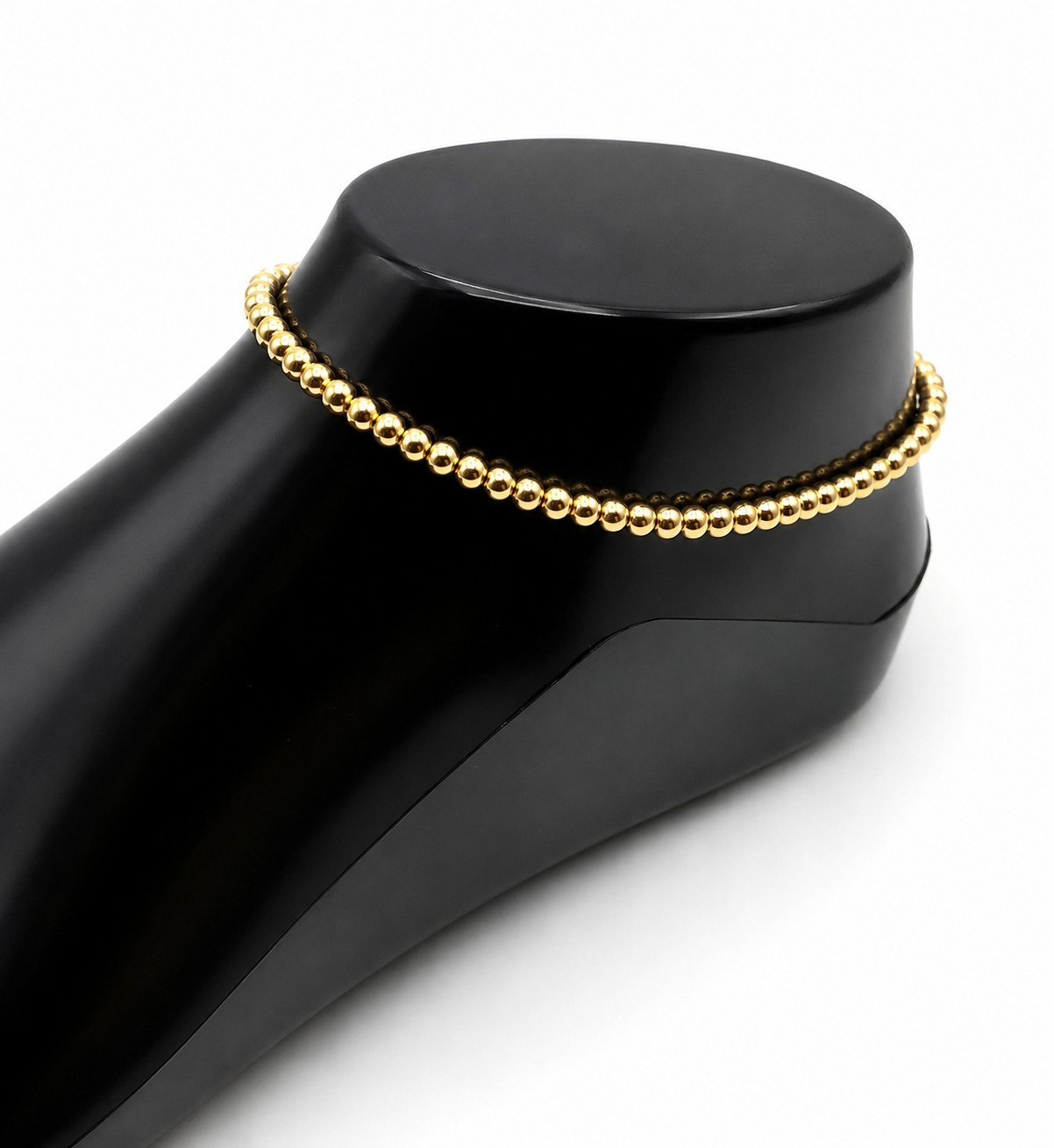 14K Gold Filled Beaded Anklet 10″ 2mm Ball Chain Dainty Minimalist Ankle…