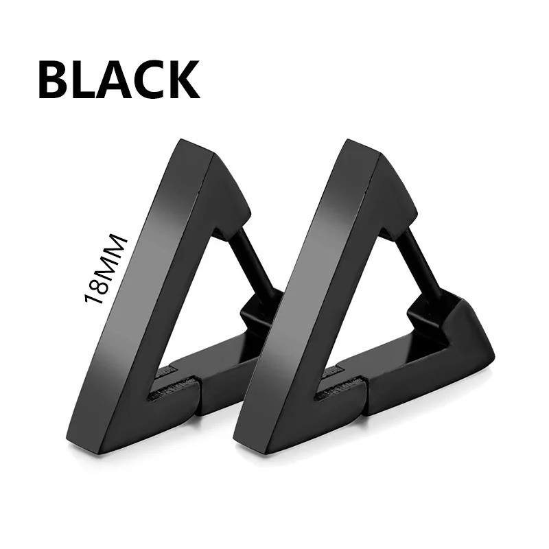 Punk Rock Stainless Steel Triangle Men’s Women’s Hoop Huggie Ear Studs Earrings