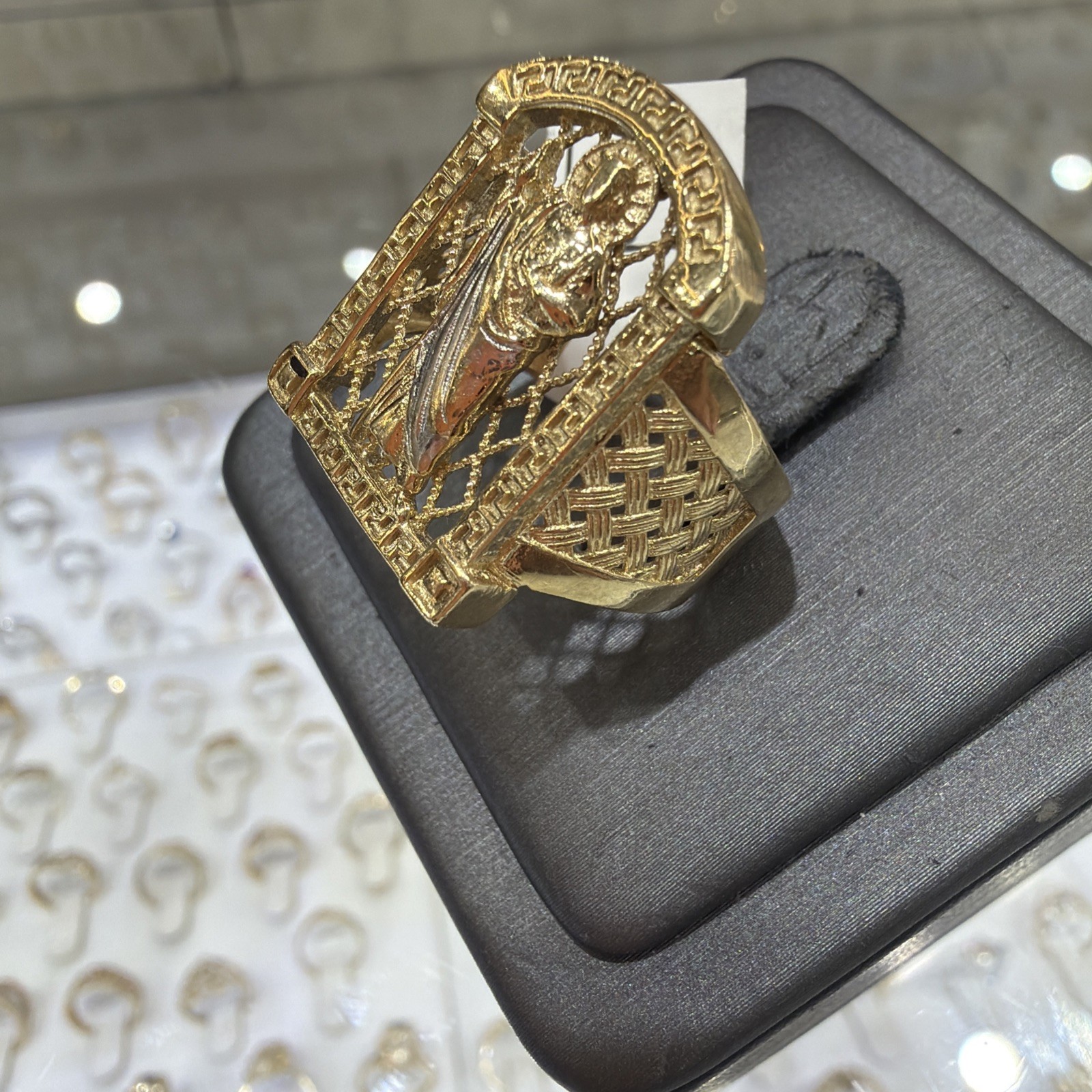 14 K Solid Yellow Gold San Judas Ring Sizable