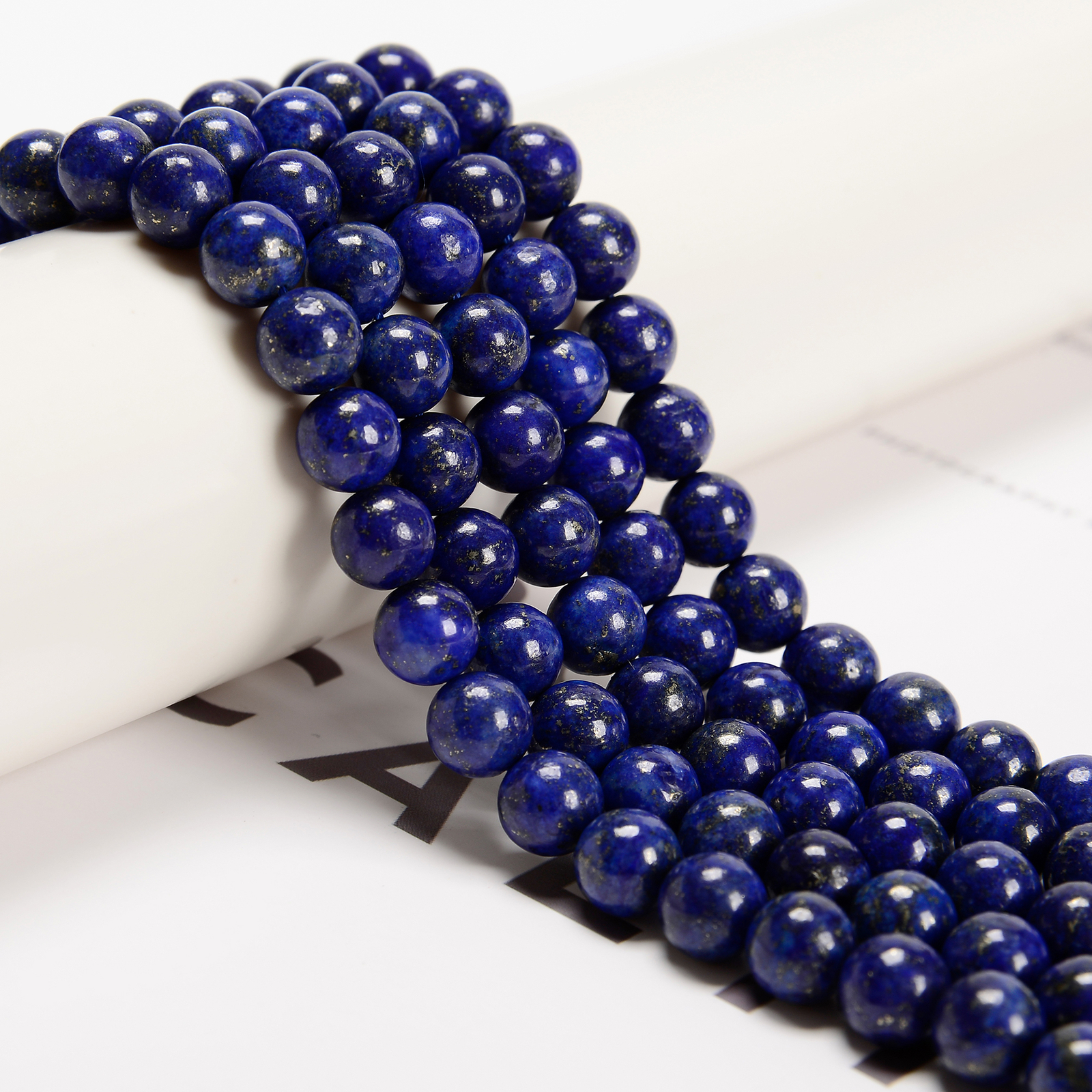 Lapis Lazuli Smooth Round Beads 6mm 8mm 10mm 12mm 15.5″ Strand