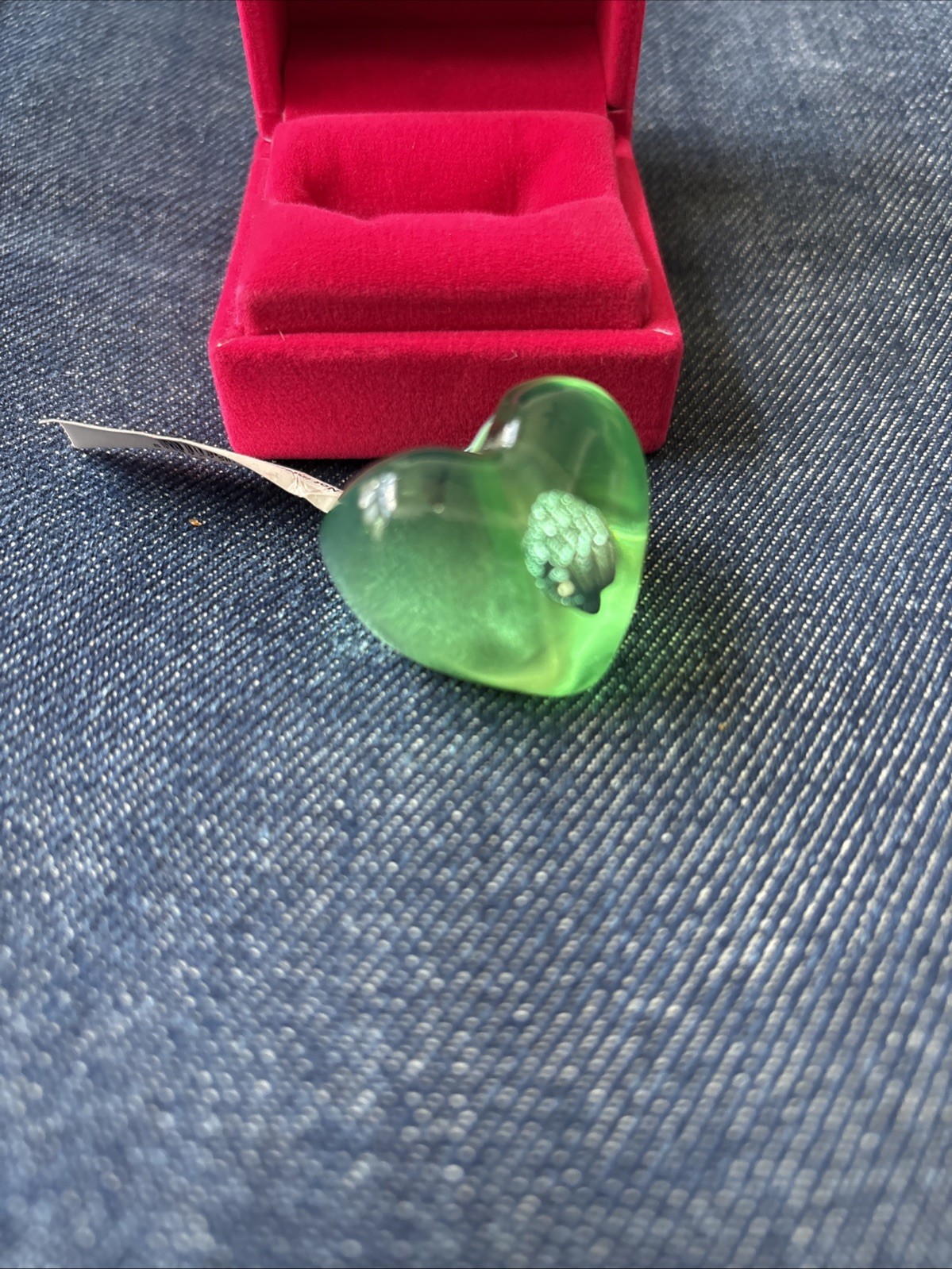 Kurt Geiger London Heart Jelly Eagle Cocktail Ring Green Size -8 New