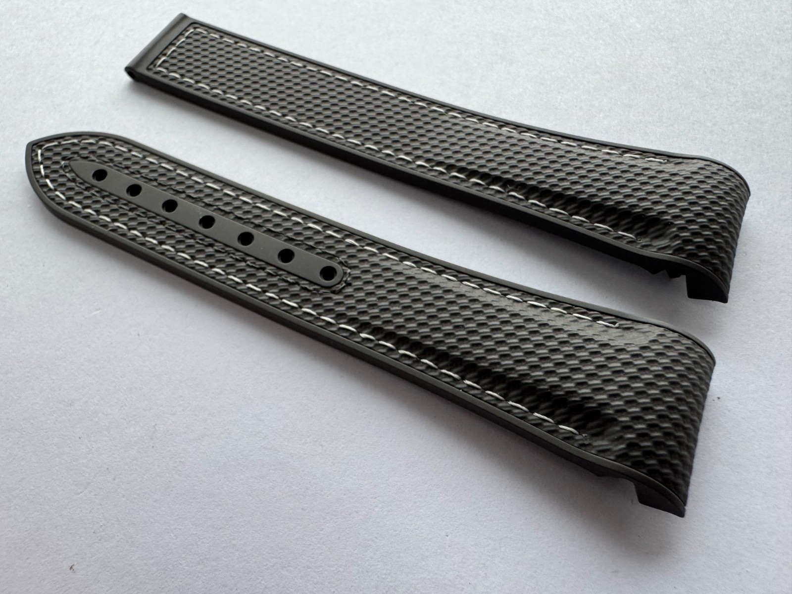 Gray Rubber Strap 21/18mm Band Fits Omega Seamaster Planet Ocean 600M Aqua Terra