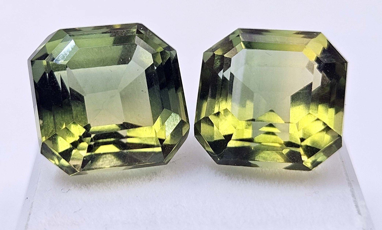 Asscher Cut Pair Bi-Colour Tourmaline 8 Ct Loose Gemstone For Earring Making