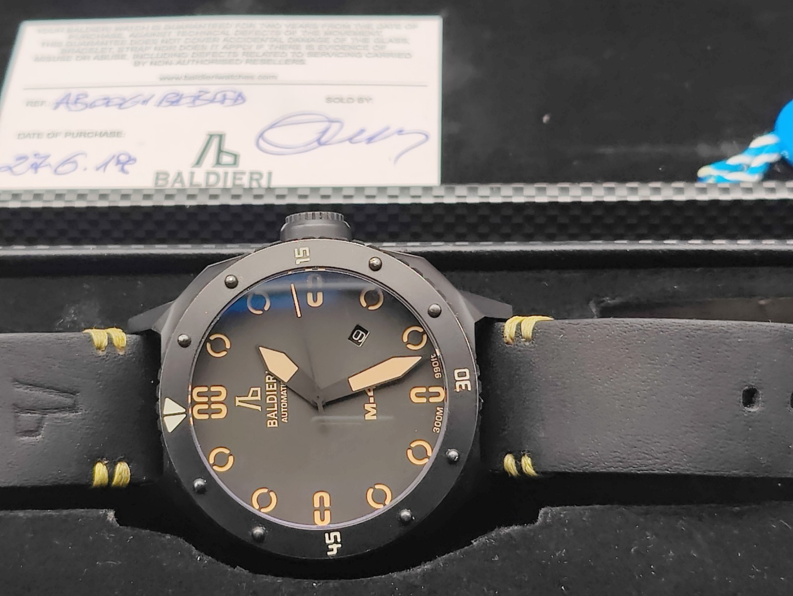 Allesandro Baldieri Magnum M48 Limited Edition Dive Watch Black PVD Bezel $1200