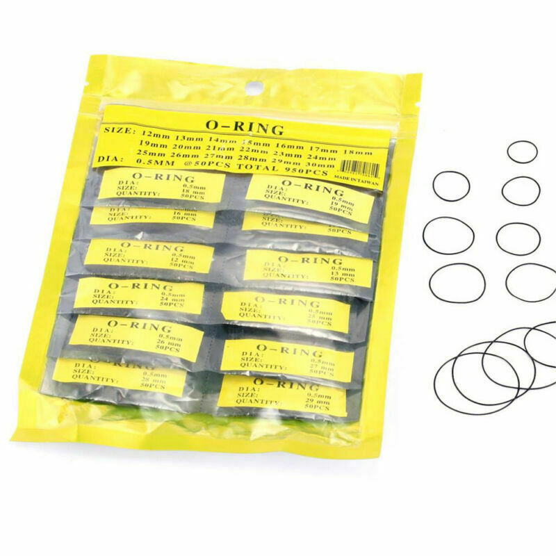 500Pcs 31-40mm Rubber O-Ring Watch Back Cover Waterproof Seal Gaskets 0.8mm Diam