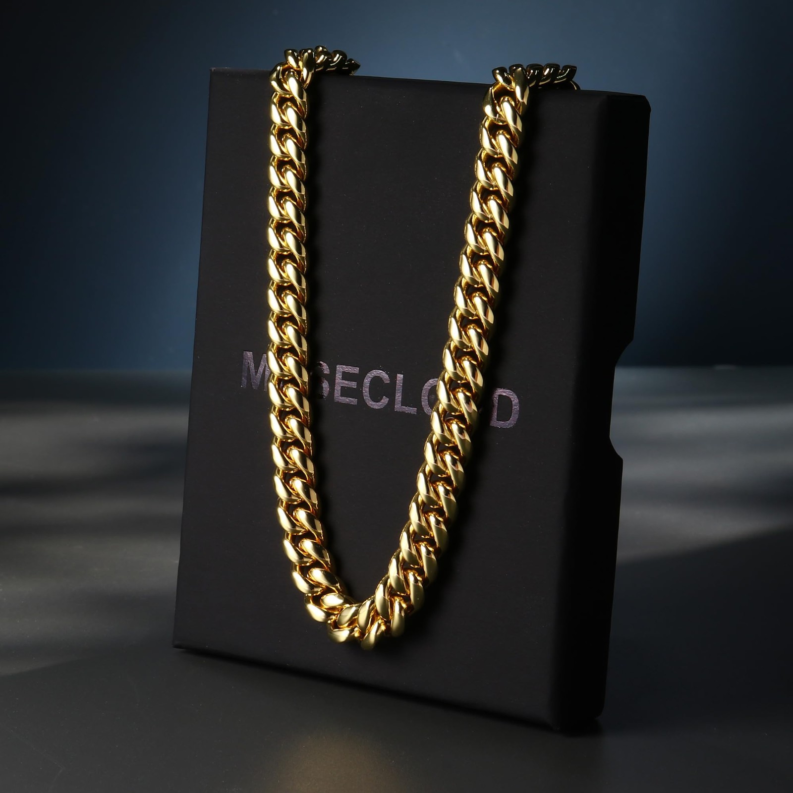 Men’s Gold Cuban Link Chain Necklace – Stainless Steel Miami Curb 5-14mm Thick,