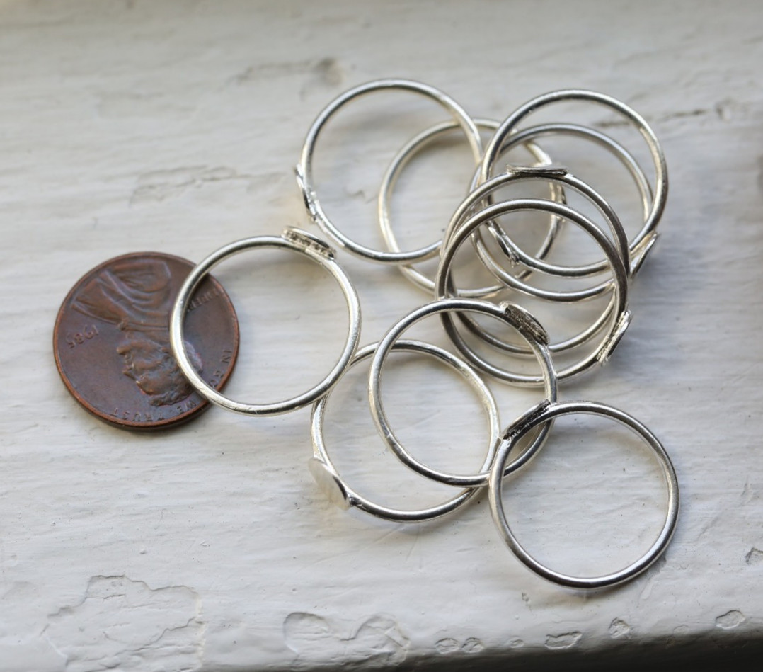 Sterling Silver Ring Blanks NEW 6mm glue pad stackable