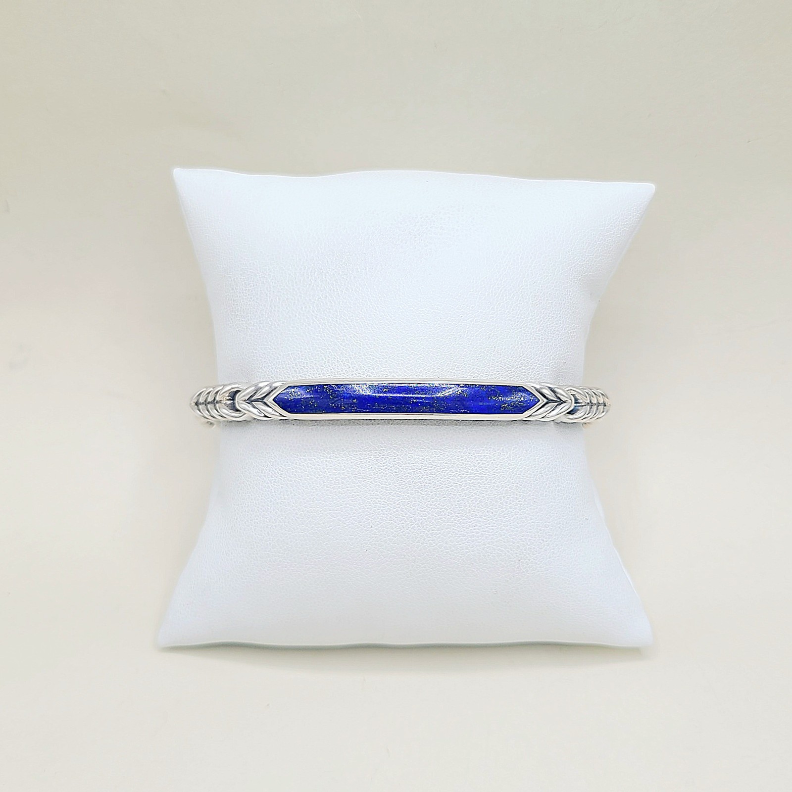 David Yurman Chevron ID Link Bracelet w/ Lapis Lazuli – RARE – FREE SHIPPING