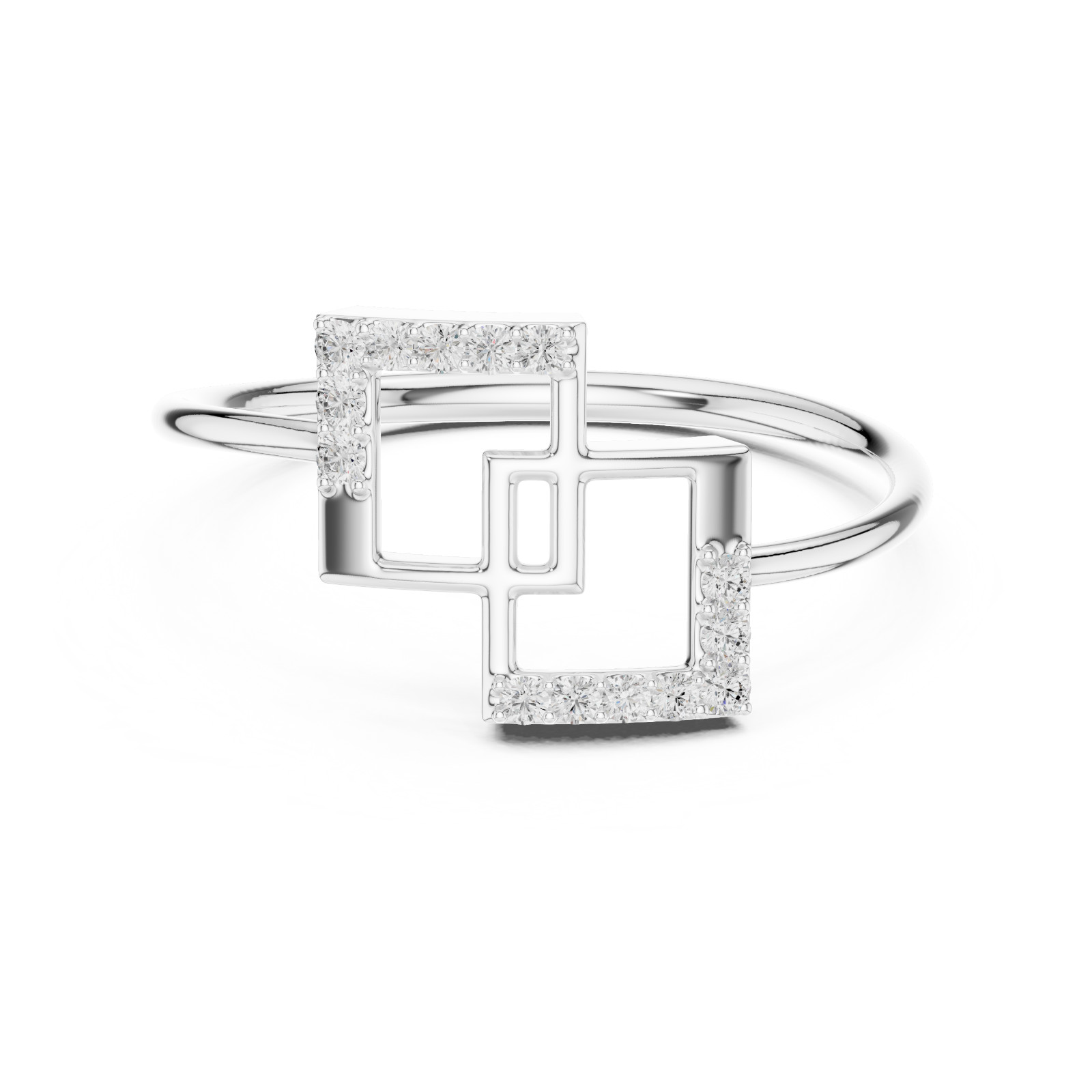 14 Pcs Natural Round Classic Diamond Ring Women Fine Jewelry Gift 925 Silver
