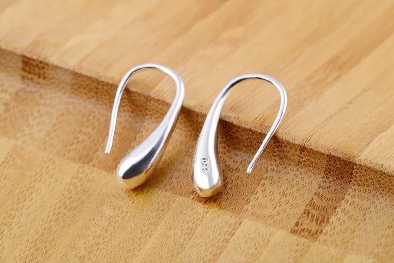 925 Sterling Silver Threader Drop Dangle Hook Earrings teardrop hanging