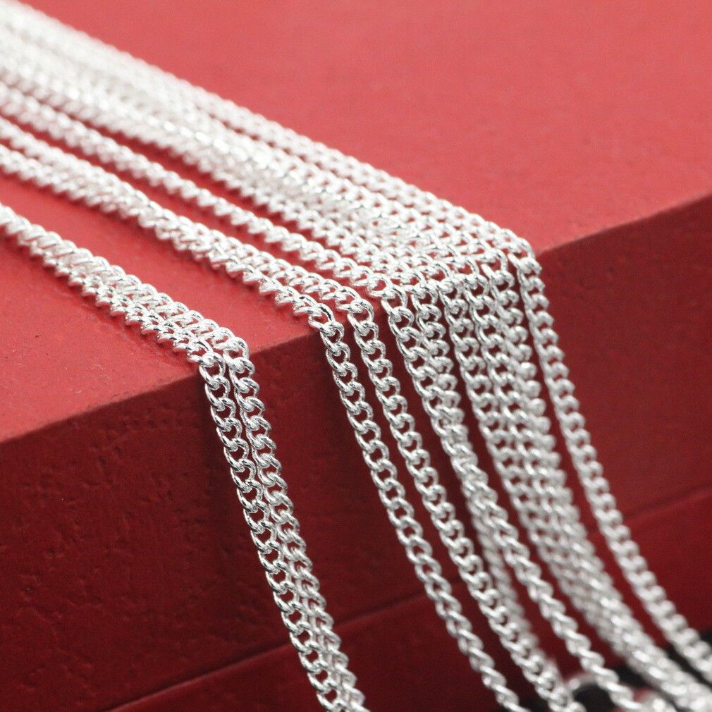 2MM 16-30inches Side Flat Curb Chain Necklace Accessories women’s Jewelry
