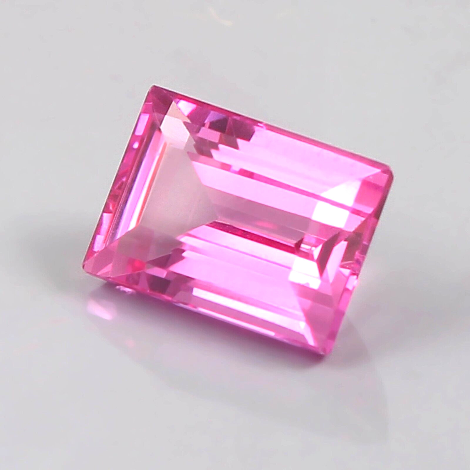 AAA Natural Flawless Ceylon Pink Sapphire Baguette Loose Gemstone Cut 12×10 MM