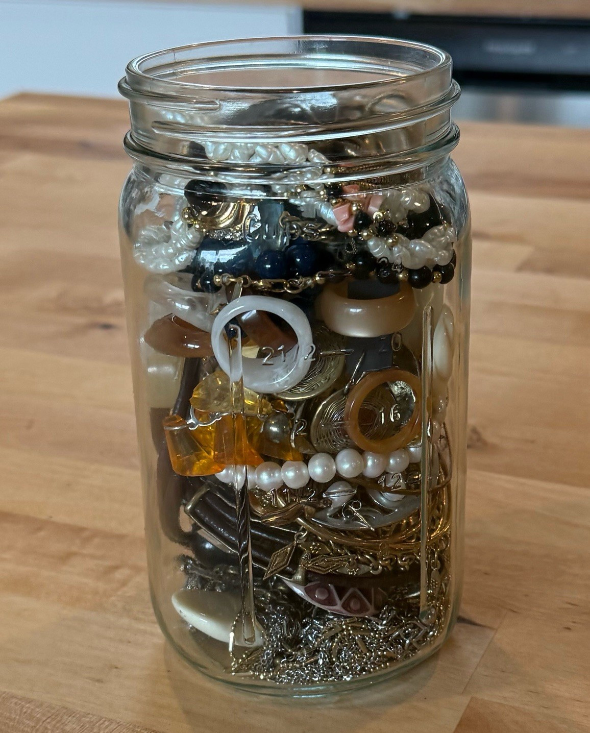 Mixed Fashion Jewelry Lot Glass Jar