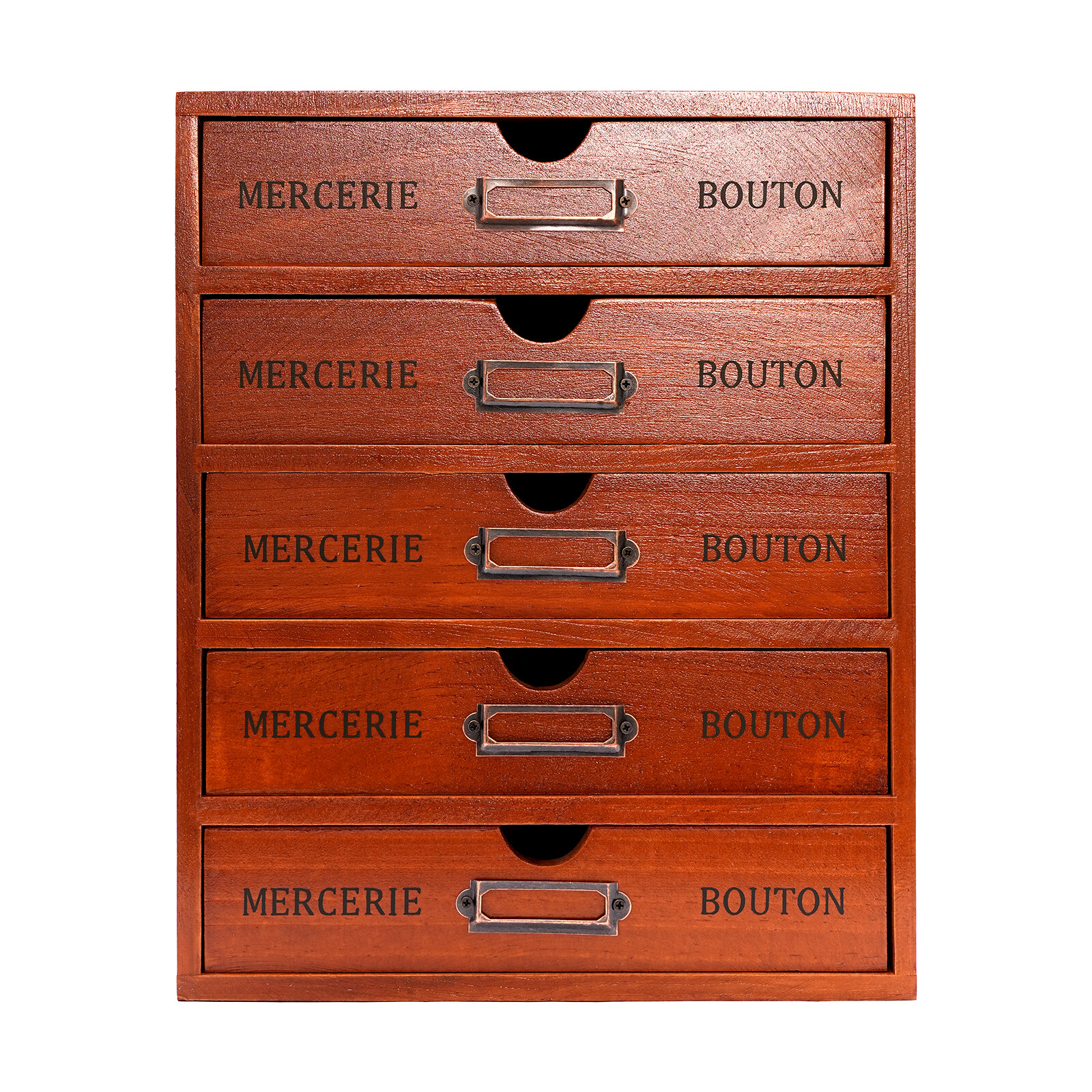 Vintage 5 Layers Large Jewelry Organizer Wooden Storage Box Case With 5 Drawers